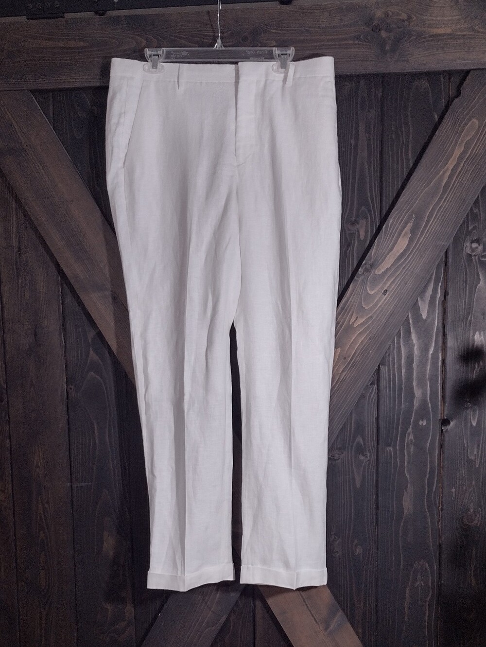 Baird McNutt 100% Linen Pants White Merino Size 35 X 32 Old Money Coastal Preppy
